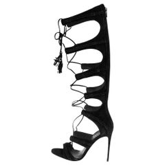 Le Silla Black Suede Gladiator Sandals Size 38