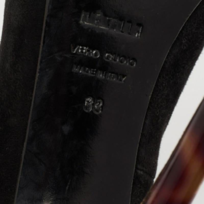 Le Silla - Escarpins à plateforme en daim noir - Taille 38 en vente 3