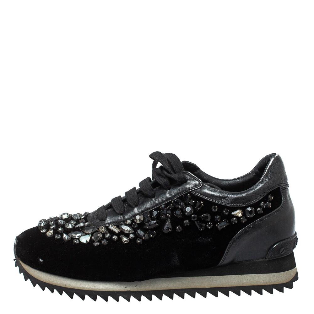 black embellished sneakers