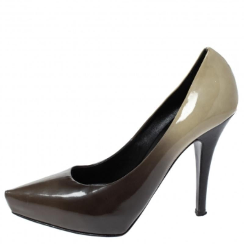 Le Silla - Greene & Greene & Greene - Pumps con piattaforma in pelle verniciata misura 37,5 in vendita 1