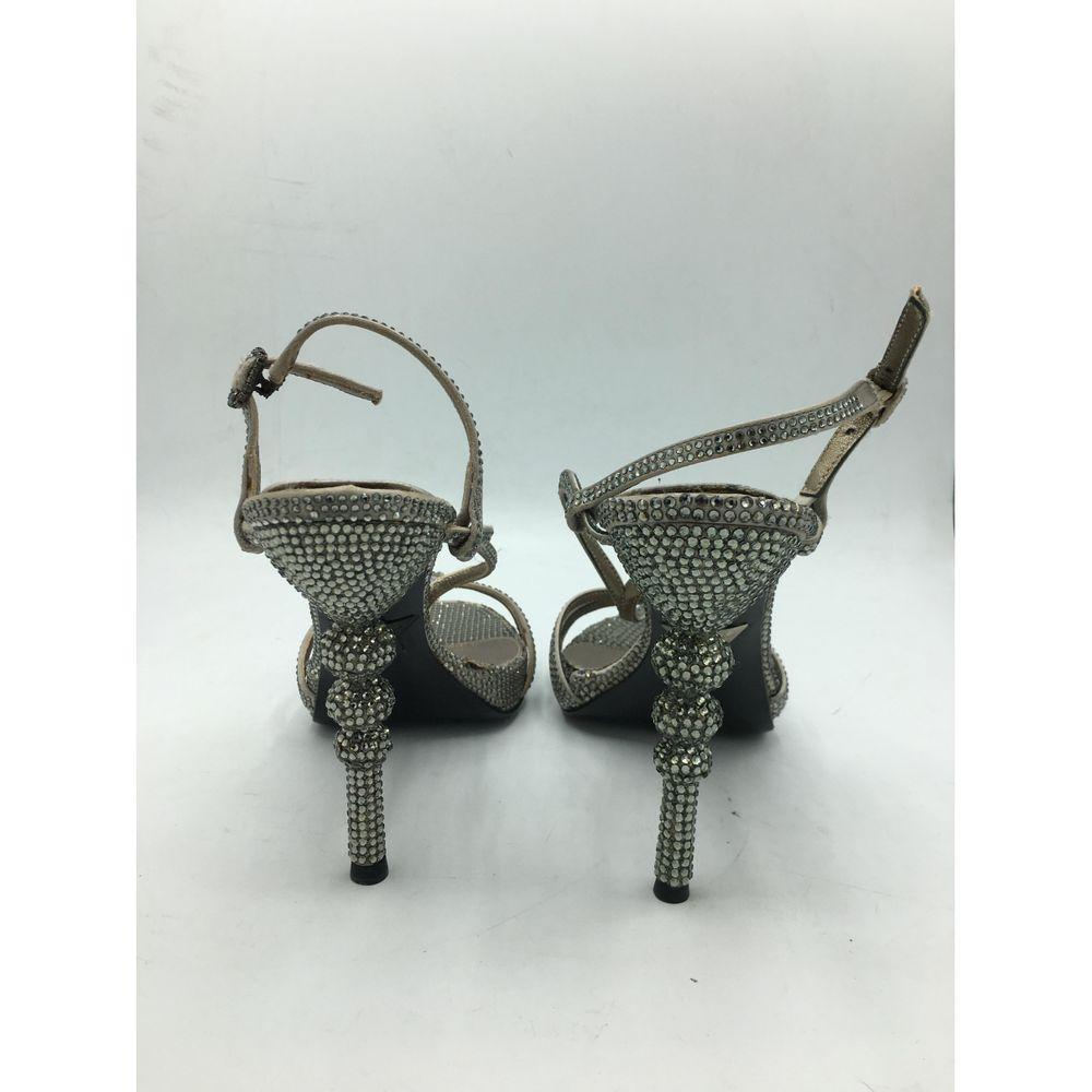 Le Silla Limited Edition Leather Heels Sandals in Silver 1