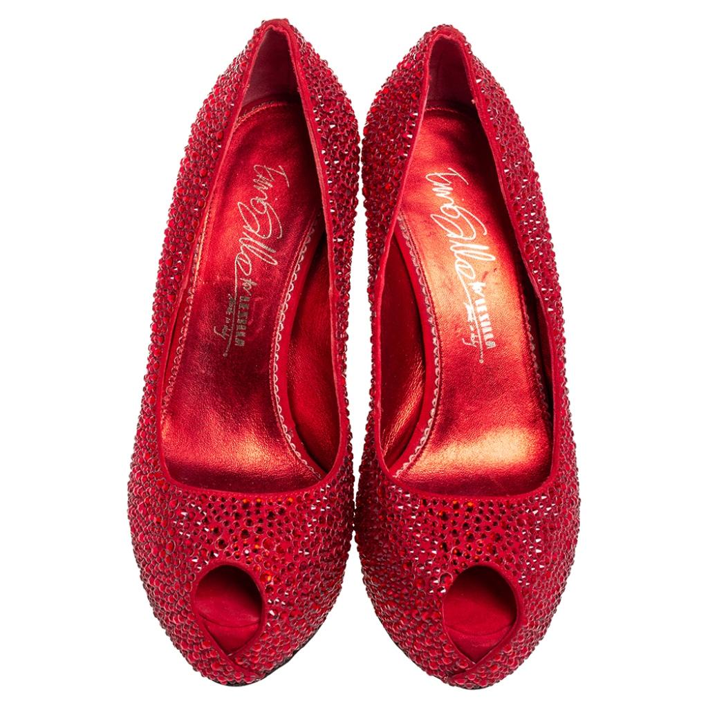metallic red heels