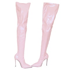 LE SILLA Pink Patent Leather EVA THIGH HIGH Boots Stiletto Heel 120mm Sz 39