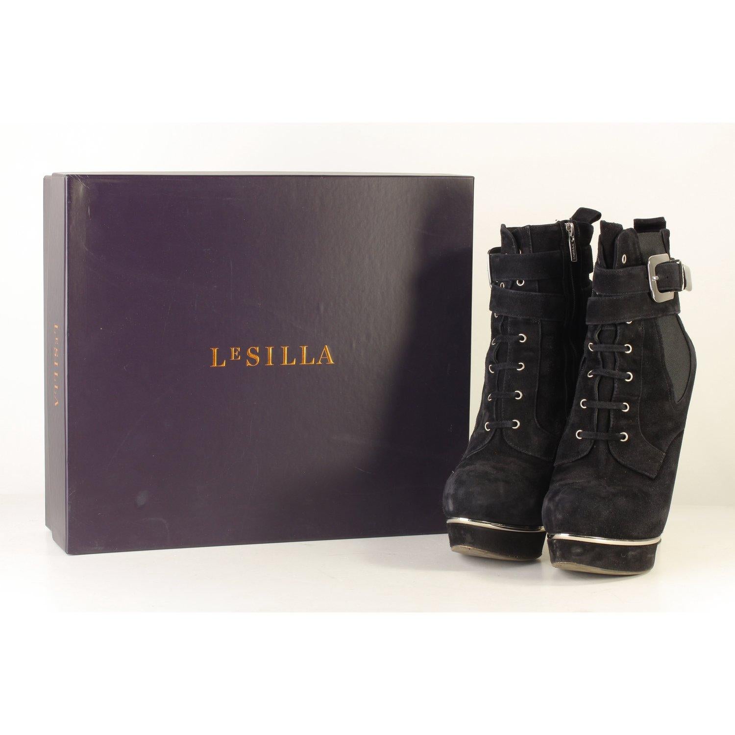 Le Silla Platform Ankle Boots Size 38 In Excellent Condition In Rome, Rome