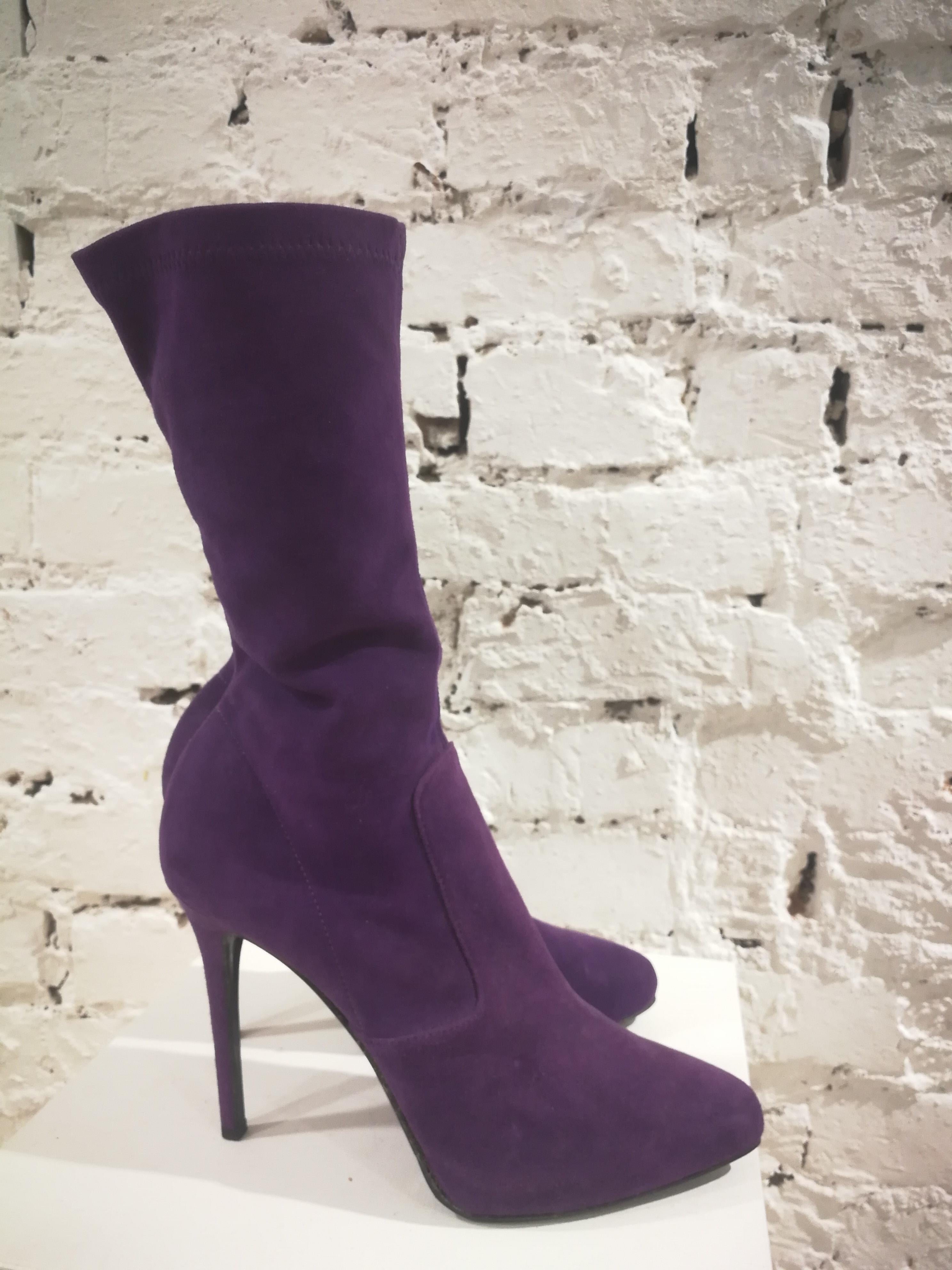 suede purple boots