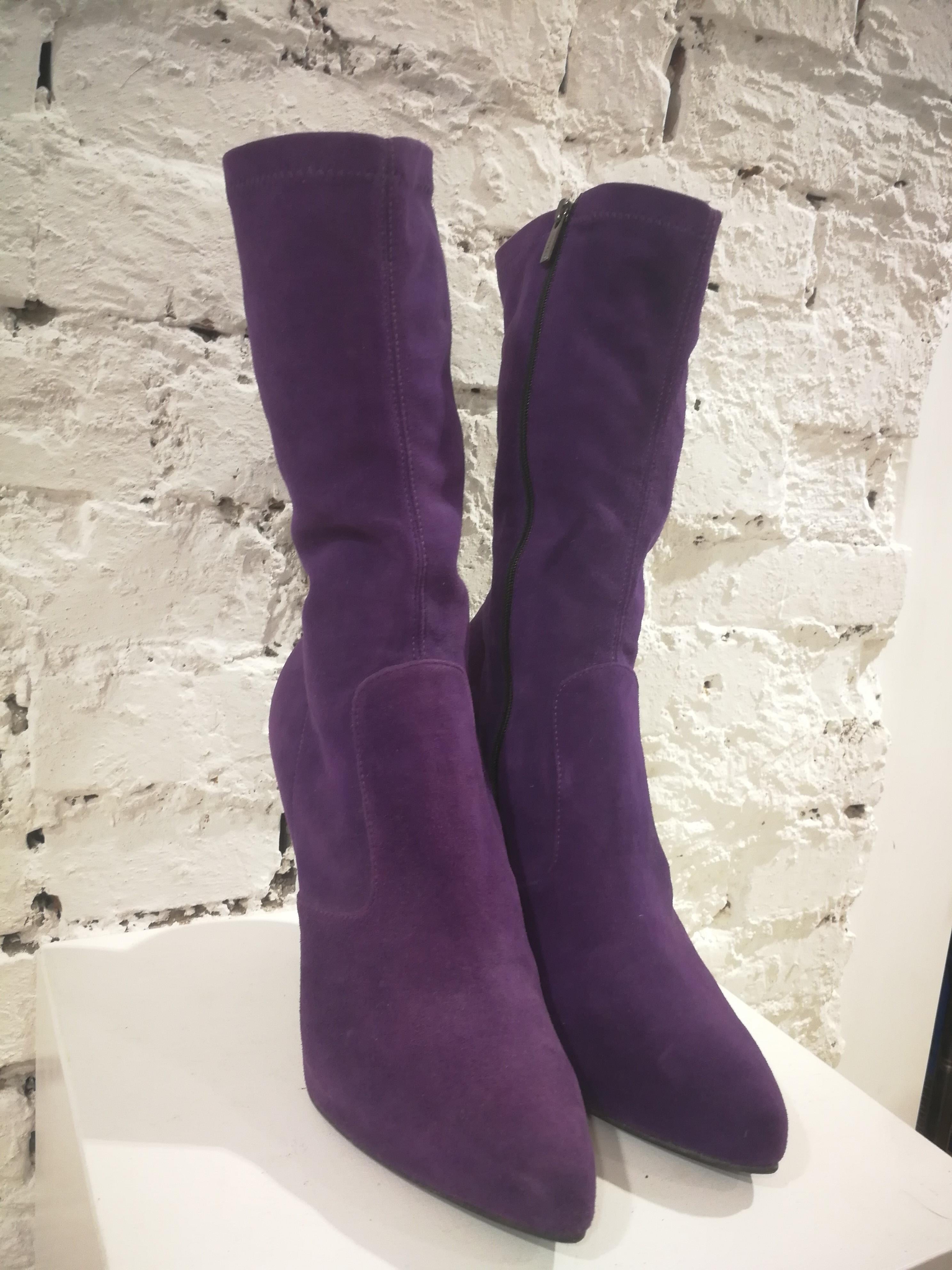 Women's Le Silla Purple Suede Boots