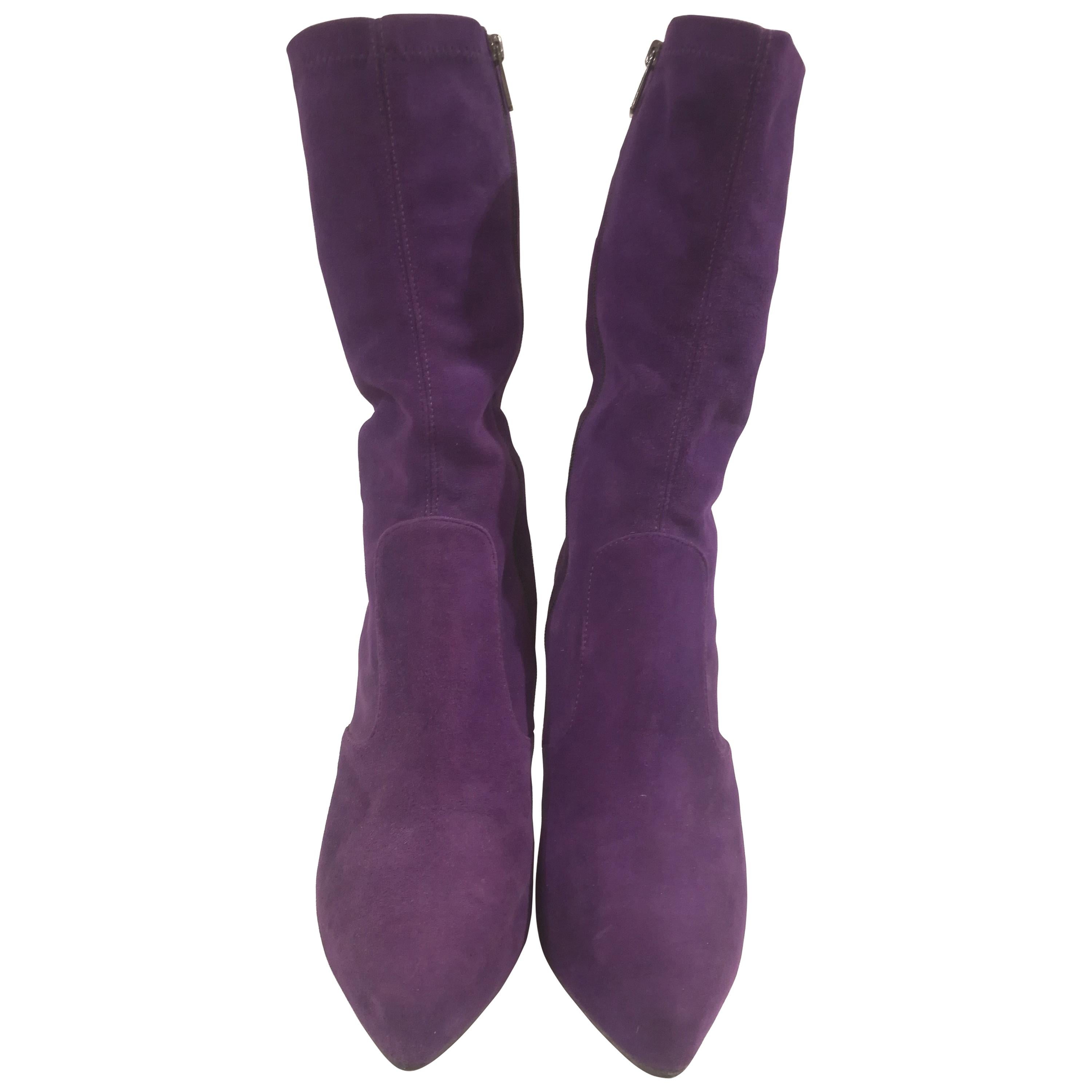 Le Silla Purple Suede Boots
