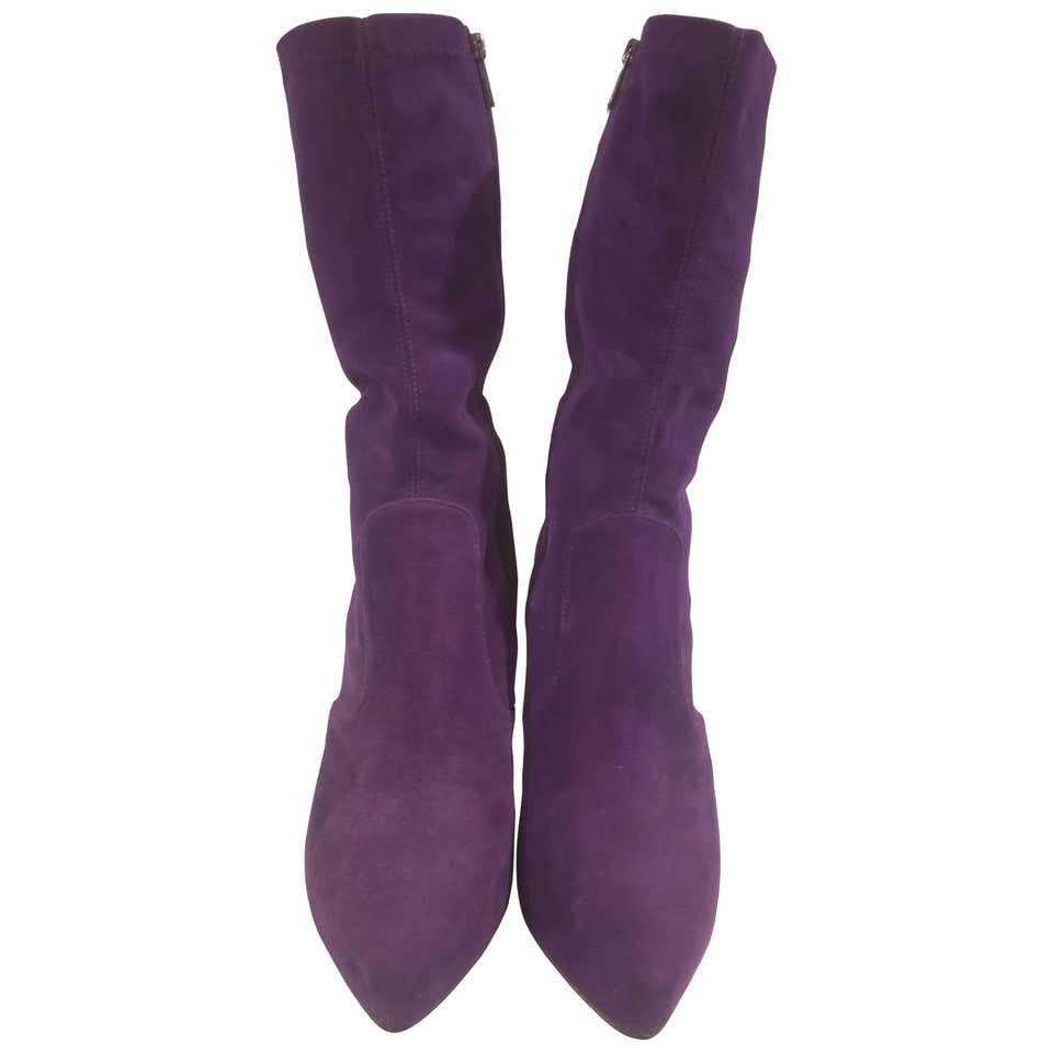 Le Silla Purple Suede Boots at 1stDibs | le silla boots, purple suede ...