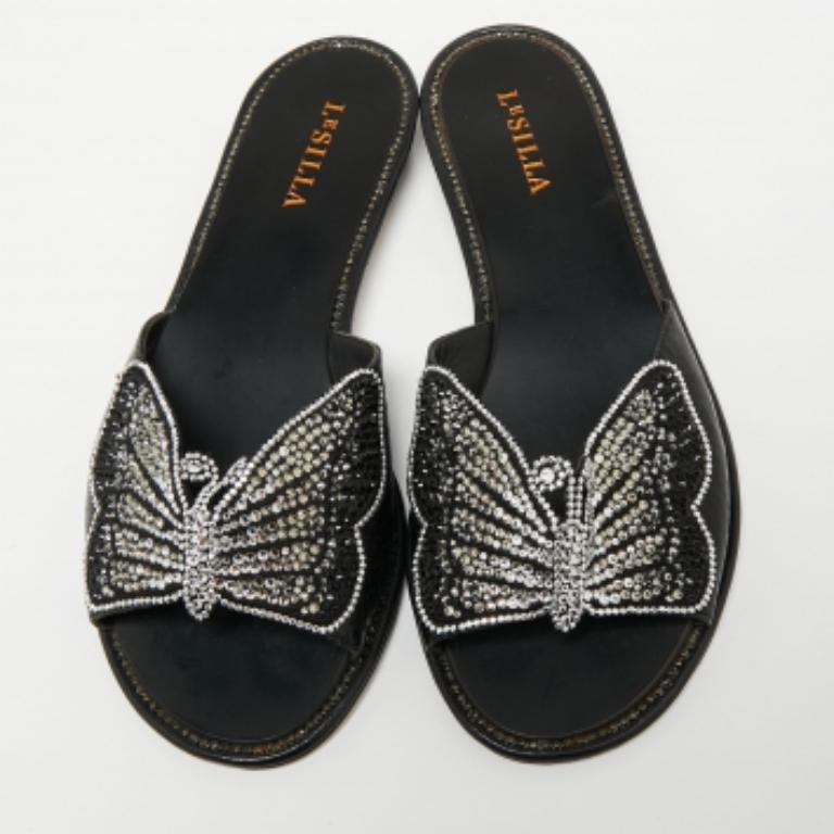 Le Silla - Sandales papillon en cuir et peau de serpent - Taille 37 Pour femmes en vente