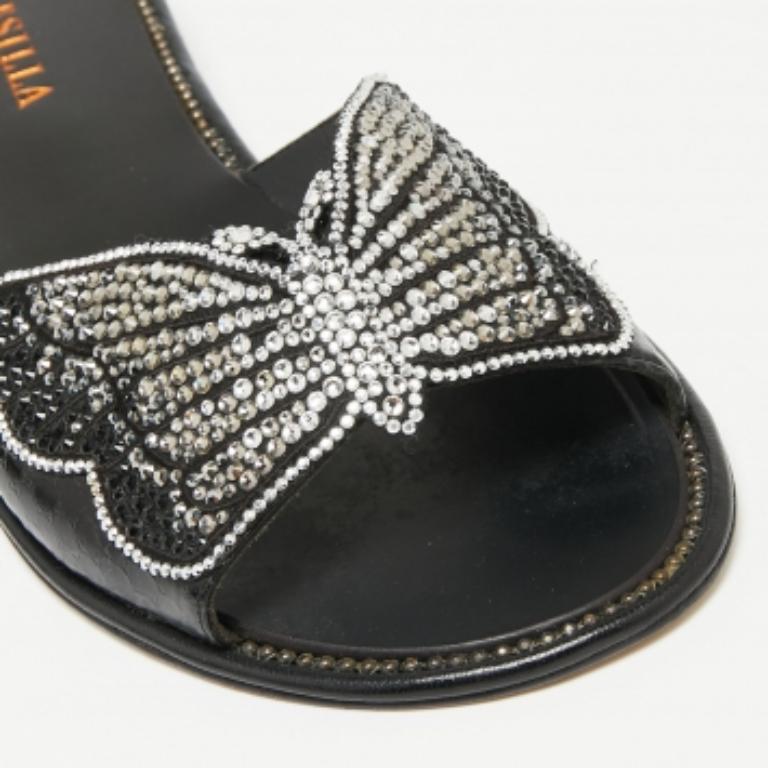Le Silla - Sandales papillon en cuir et peau de serpent - Taille 37 en vente 3