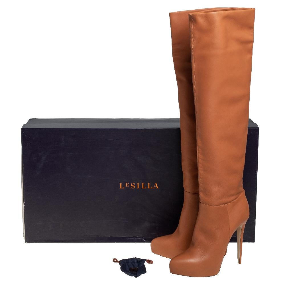 Le Silla Tan Leather Over The Knee Boots Size 37 2