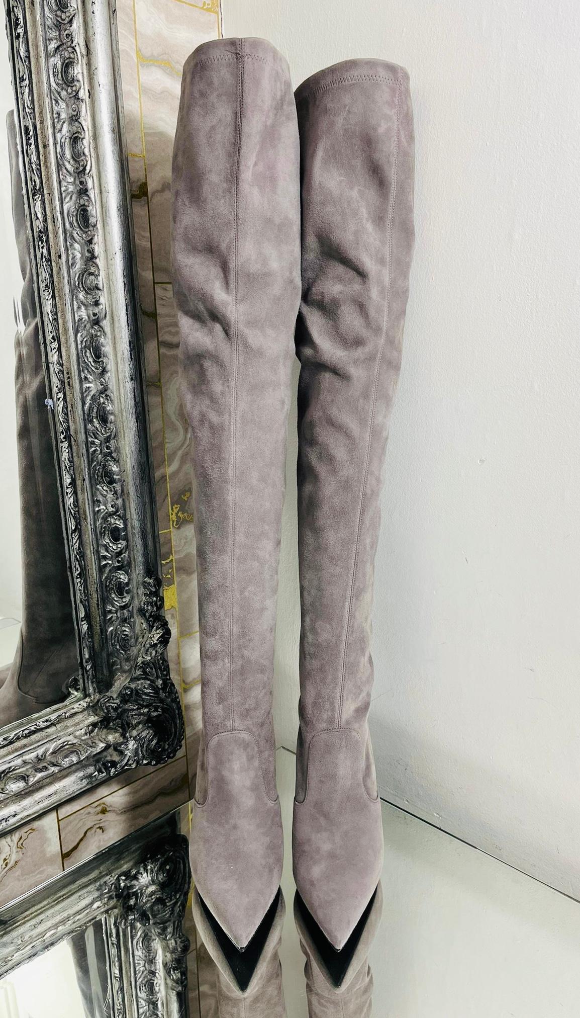 Gray Le Silla Thigh-High Suede Boots