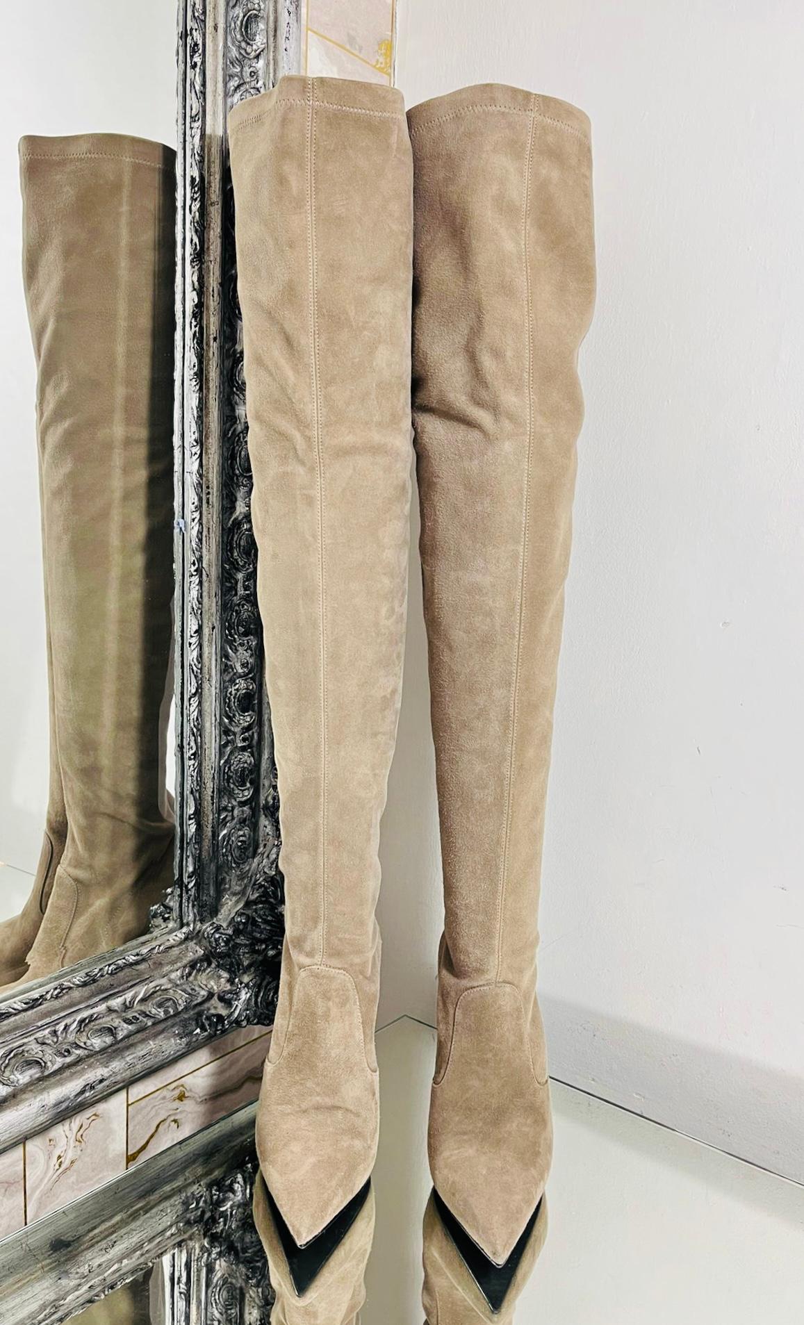 Brown Le Silla Thigh-High Suede Boots For Sale