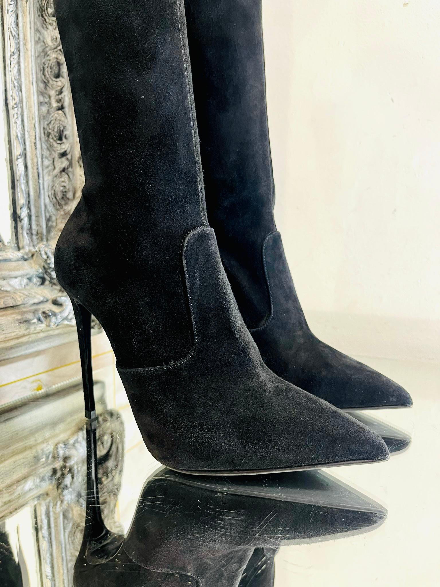 Le Silla Thigh-High Suede Boots For Sale 3