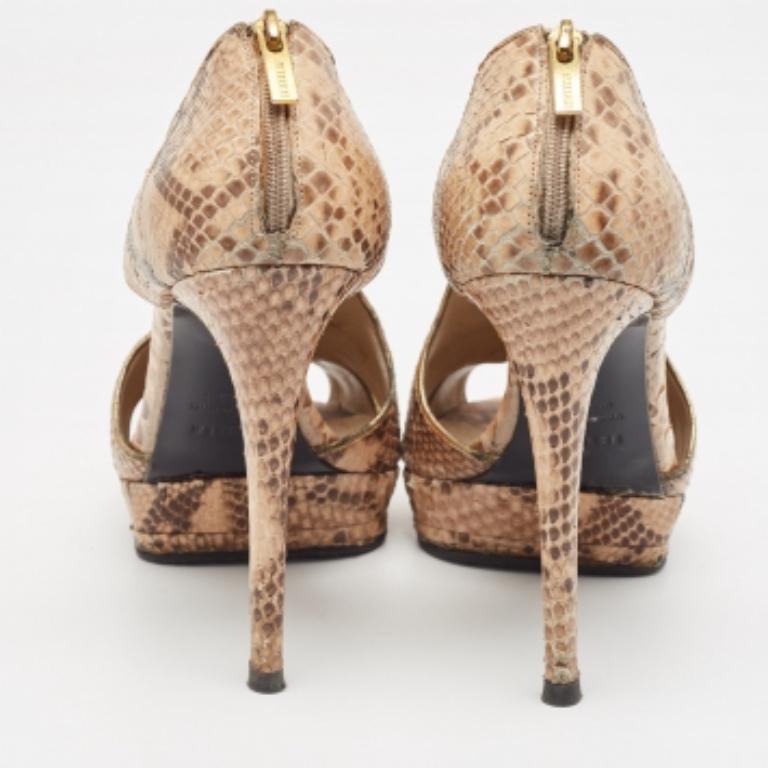 De las mujeres Le Silla Bombas con punta abierta de piel de serpiente bicolor talla 40 en venta
