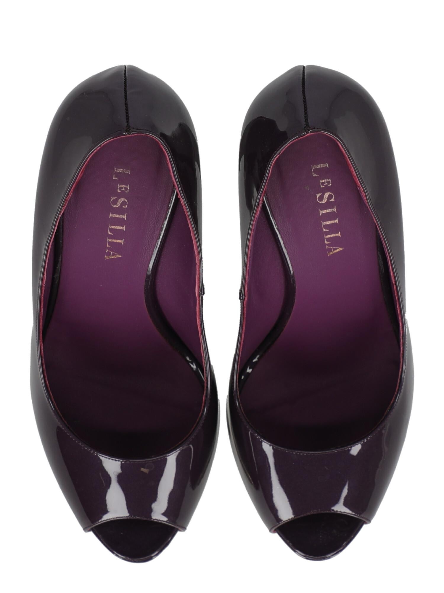 Le Silla Woman Pumps Purple Leather IT 39 For Sale 1