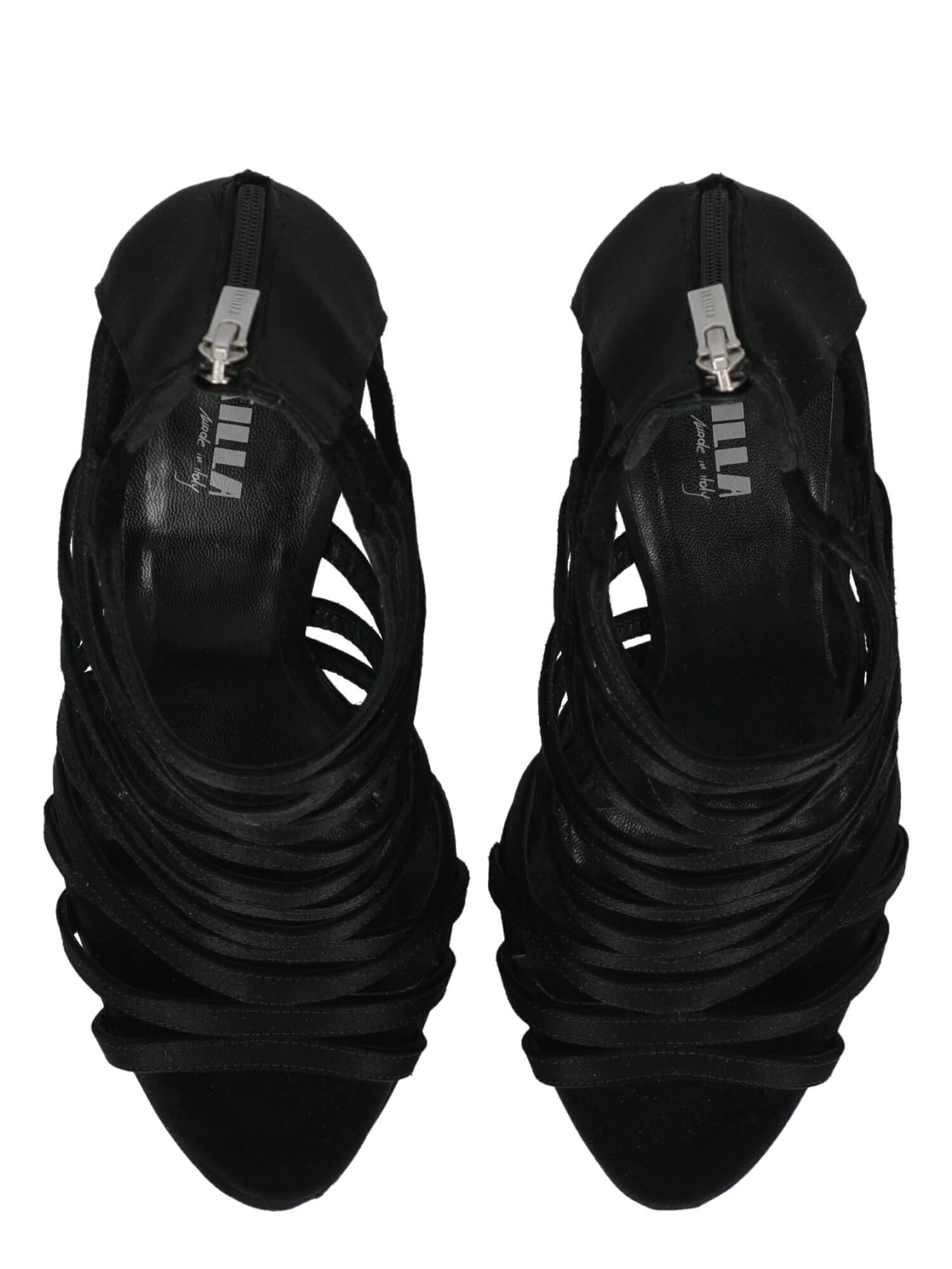 Le Silla Women  Sandals Black Fabric IT 37 For Sale 2