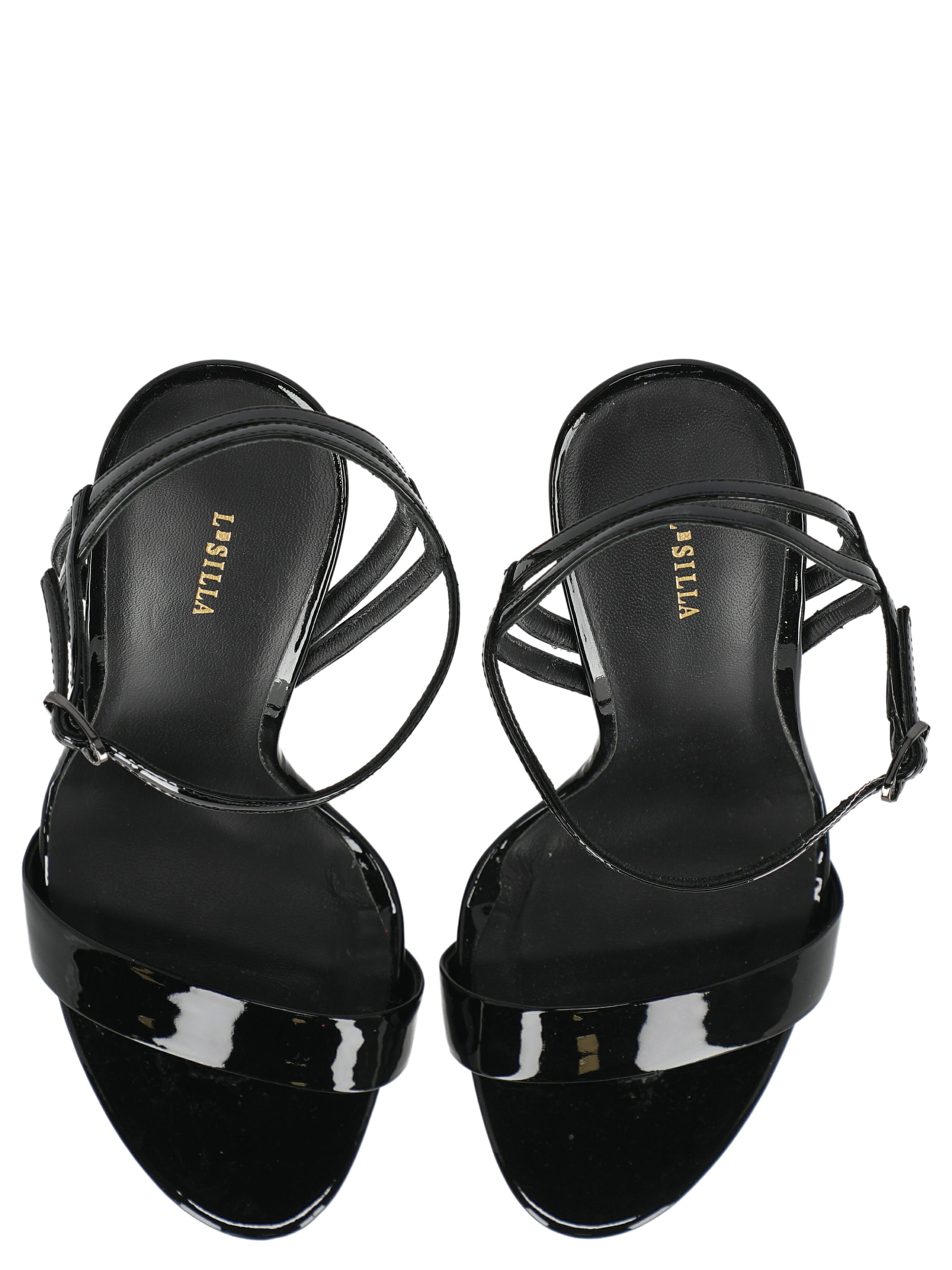 Le Silla Women  Sandals Black Leather IT 40.5 For Sale 2