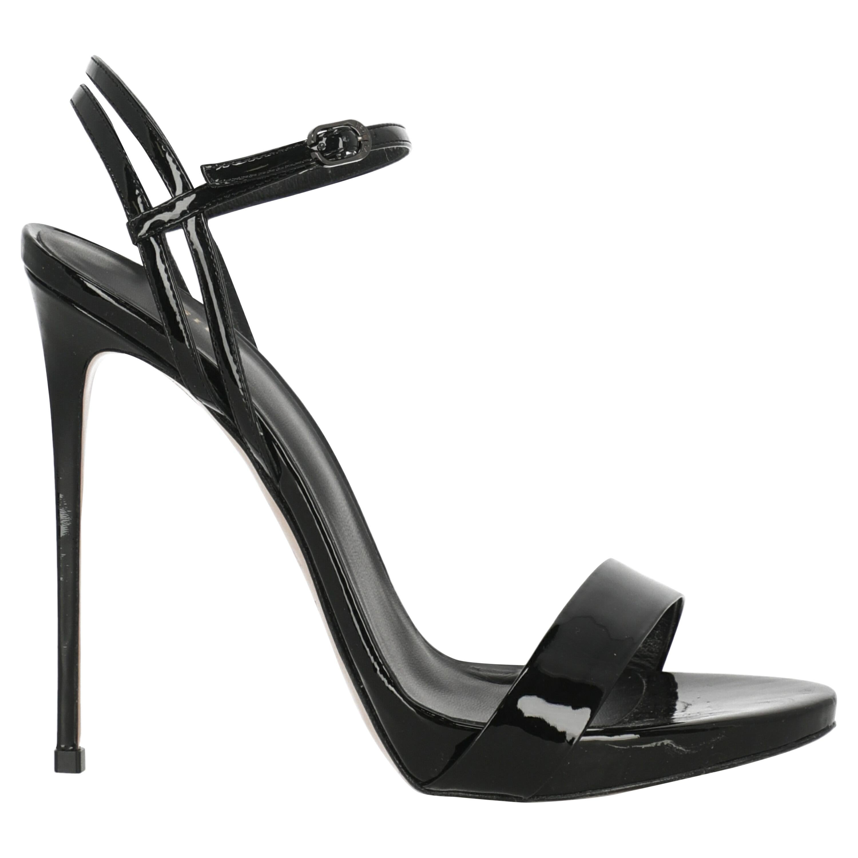 Le Silla Women  Sandals Black Leather IT 40.5 For Sale