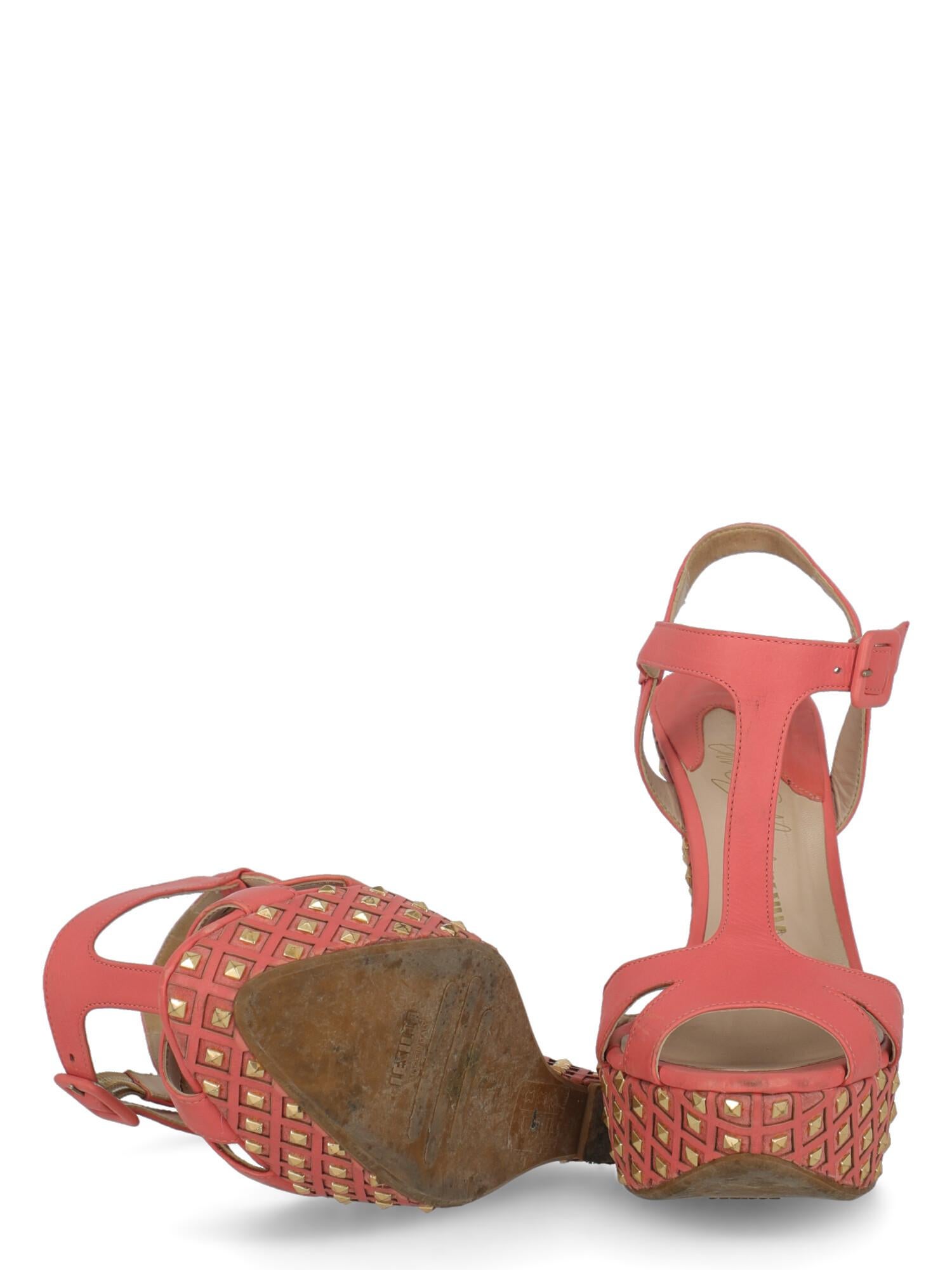 Le Silla Women  Wedges Pink Leather IT 36 For Sale 1