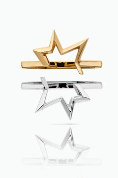 Le Ster 18K Yellow Gold and Platinum Stacking Ring