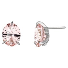 Le Ster 3 Carat Morganite Stud Earrings Platinum