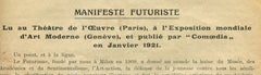 Le Tactilisme, Italy 1914