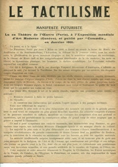 Le Tactilisme, Italy 1914