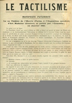 Le Tactilisme, Italy 1921