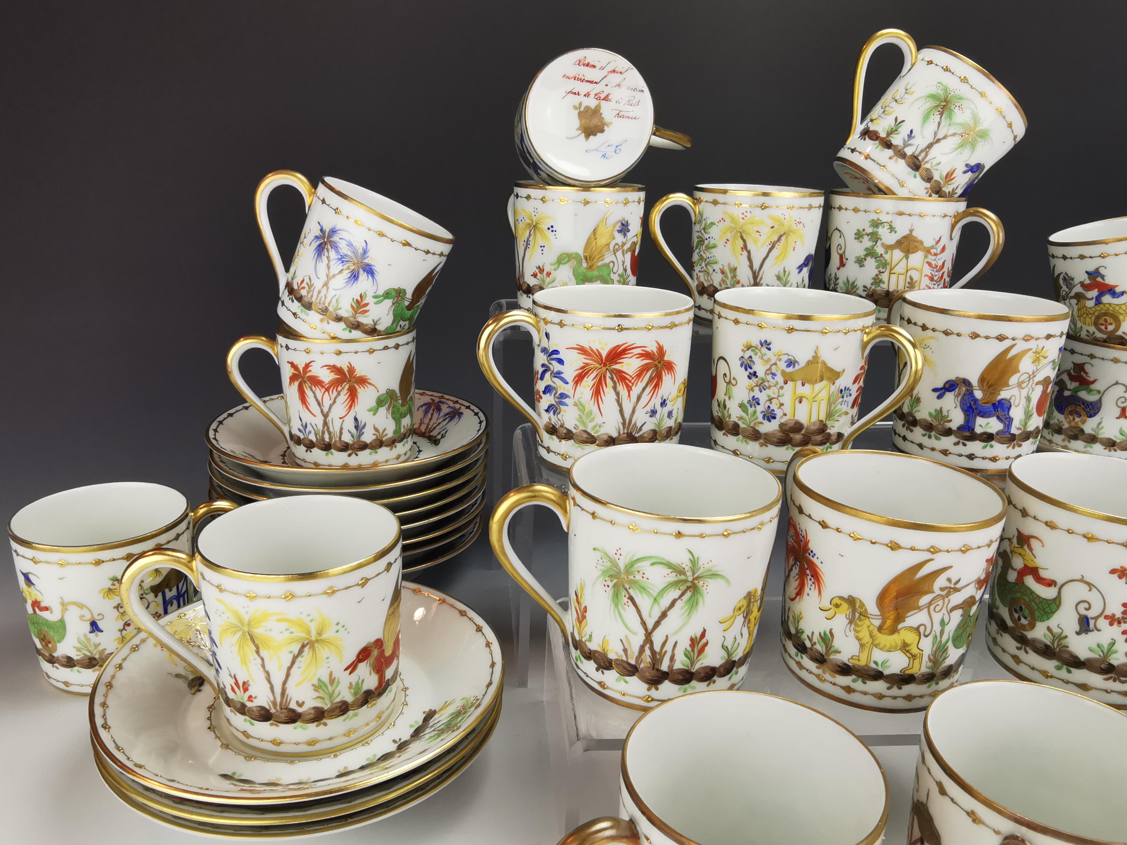 Rare 22 demitasse cups and saucers set in the 