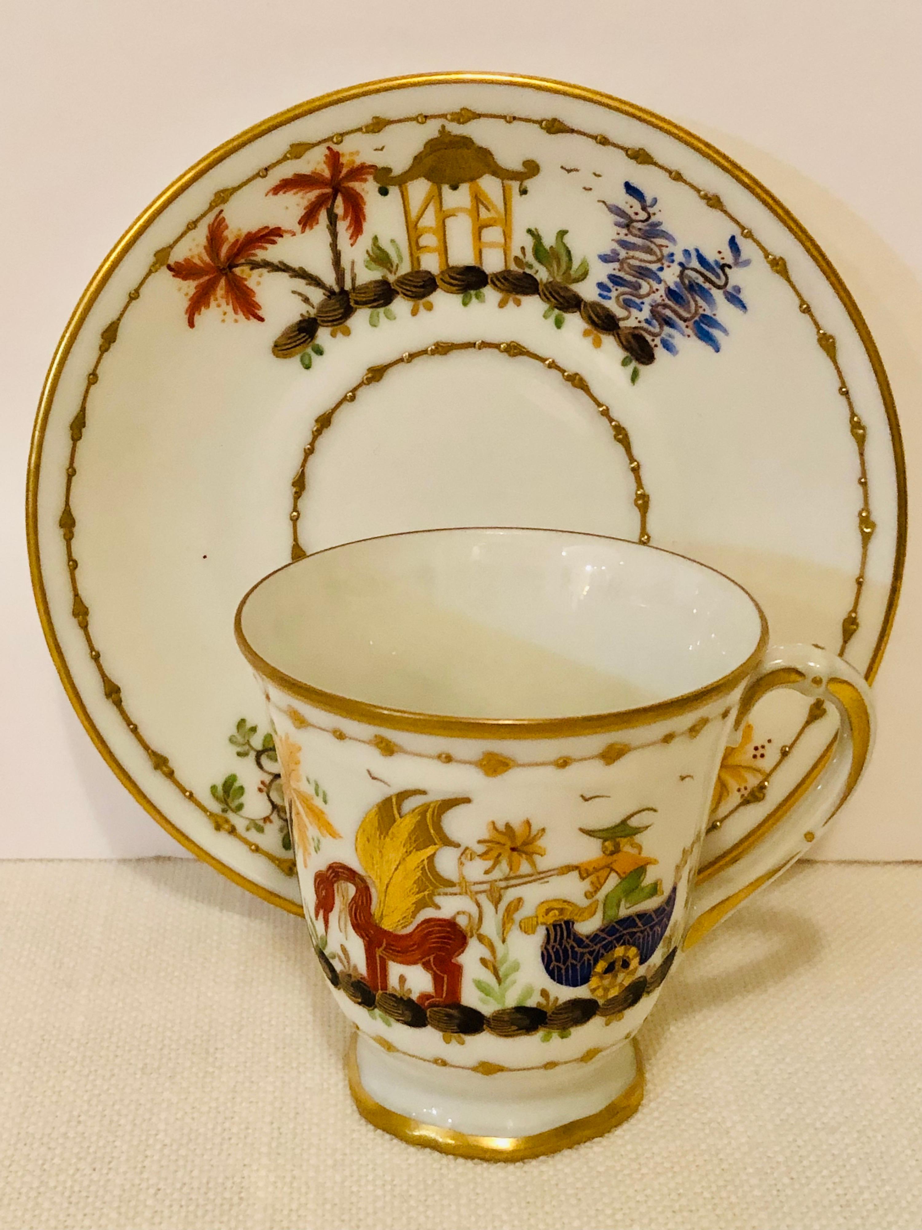 Le Tallec Demitasse Cup and Saucer in the Cirque Chinois Pattern 2