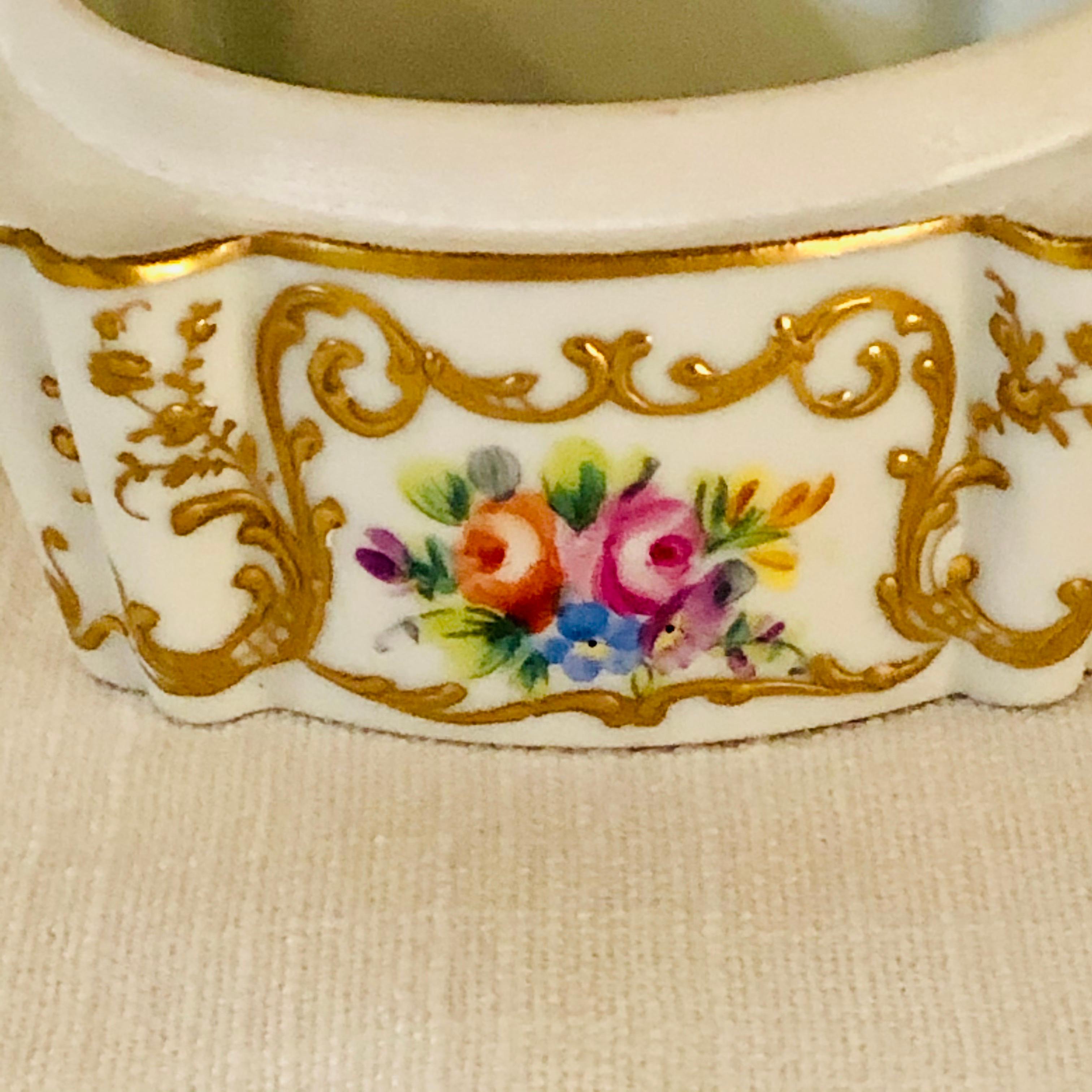 Le Tallec Dresser Box Painted with 4 Bouquets & Embellished with Raised Gilding 5