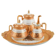 Retro Le Tallec, France, Tea Service on a Large Tray, Approx. 1930s