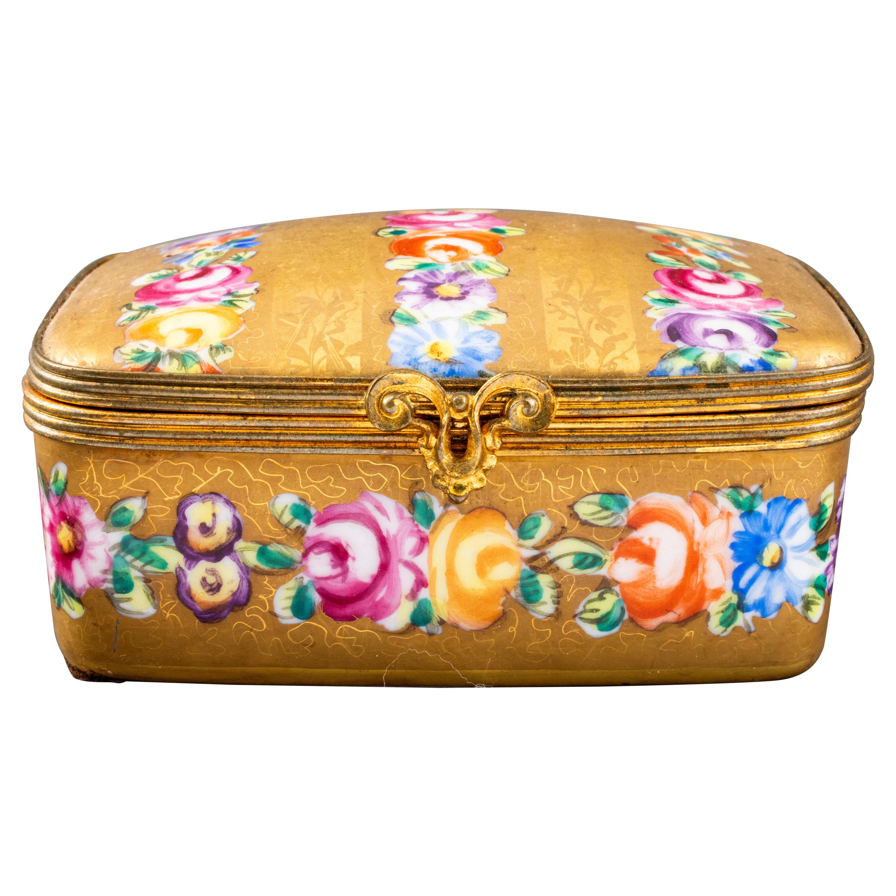 Le Tallec French Hand-Painted Porcelain Jewelry Box