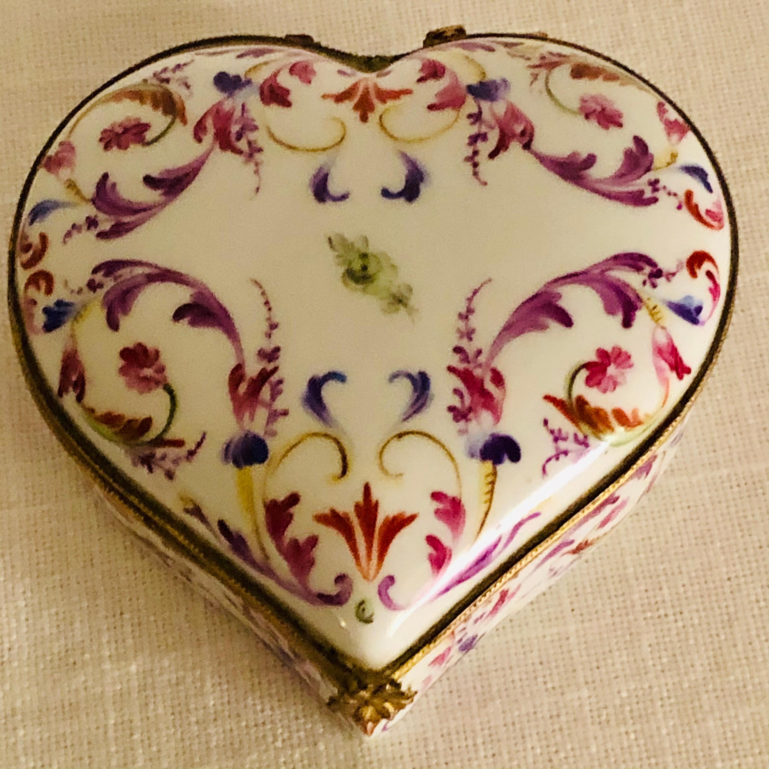 Le Tallec Heart Shape Box Hand-Painted with a Colorful Arabesque ...