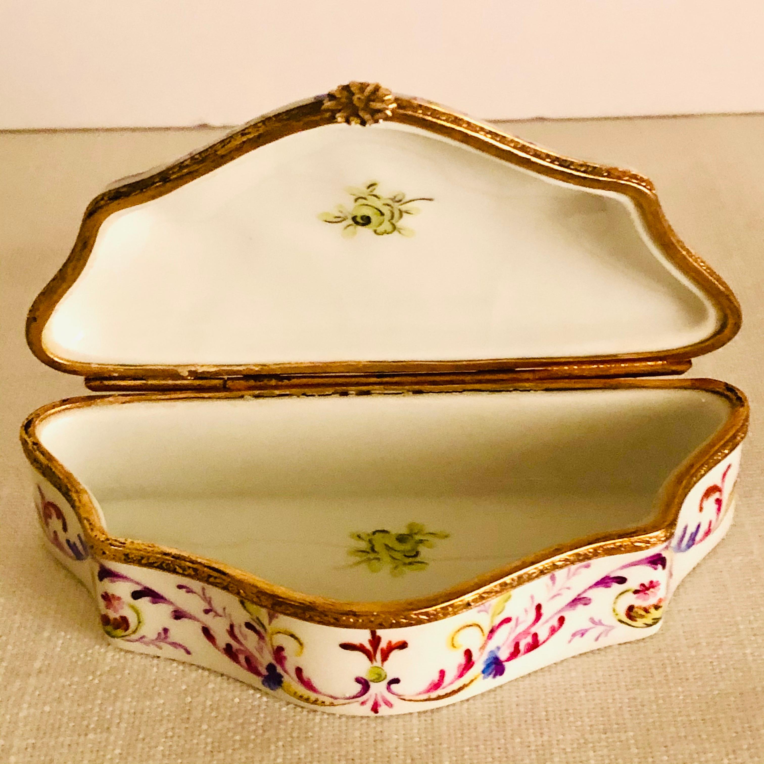 Mid-20th Century Le Tallec Porcelain Box Painted with Elaborate Design of Many Colors and Flowers