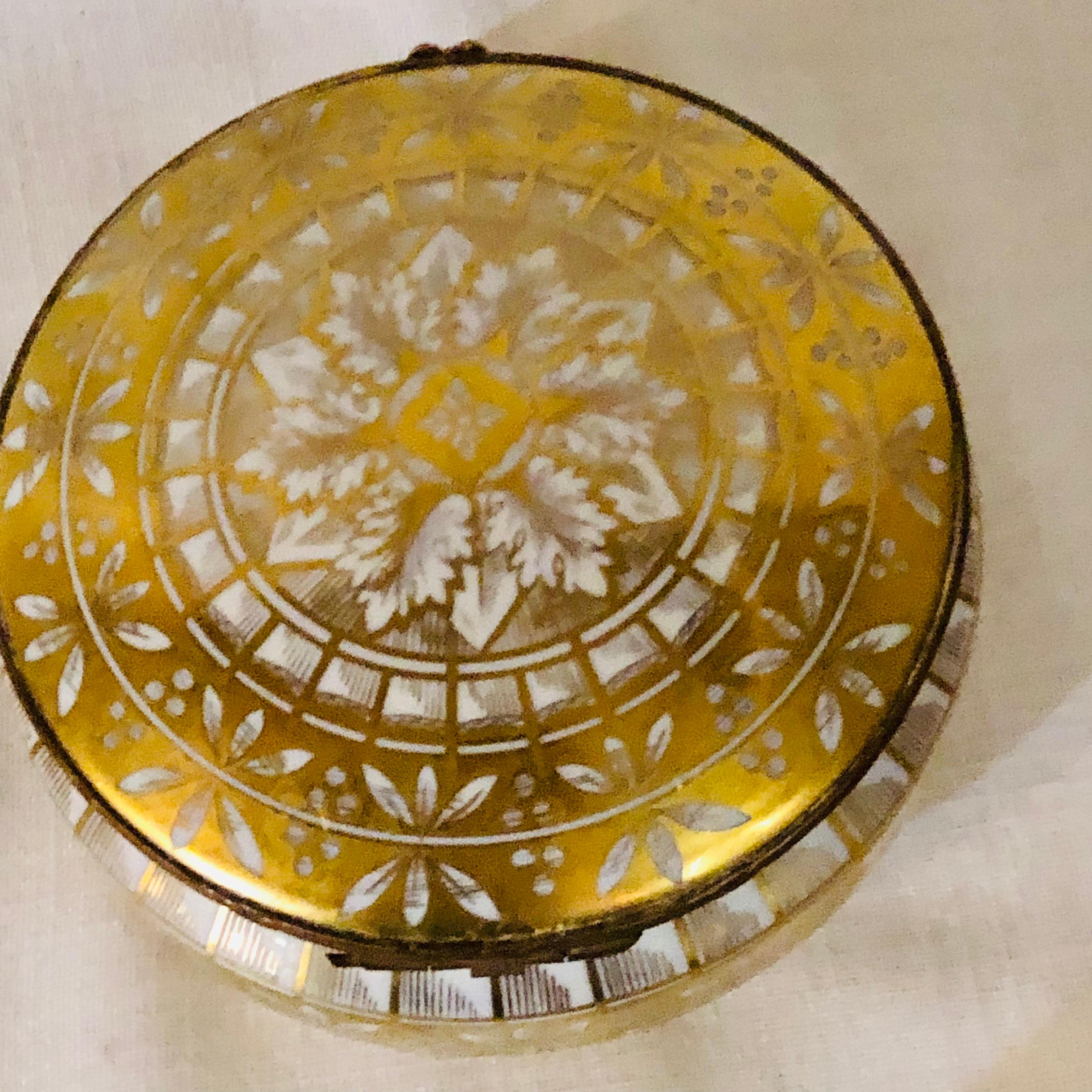 Le Tallec Porcelain Box with Gold Painted Decoration on a White Porcelain Ground 7
