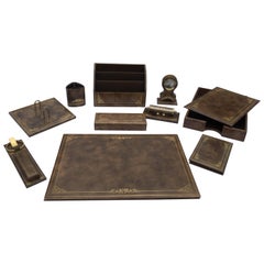 Retro Le Tanneur French Leather Luscious Desk Set
