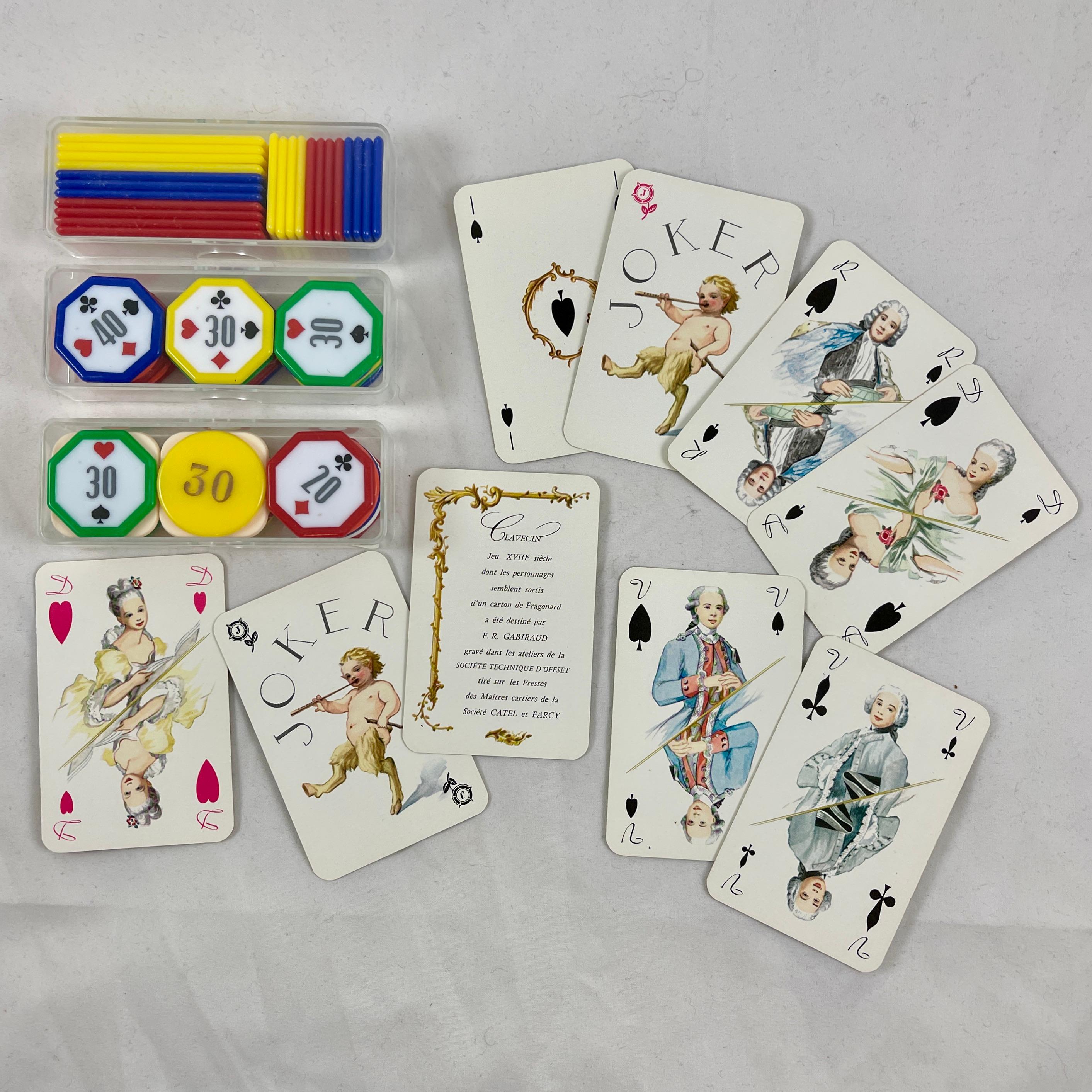 Ensemble de jeu de cartes à jouer et de Betting Le Tanneur en cuir français du milieu du siècle - Boîte à cartes en vente 1