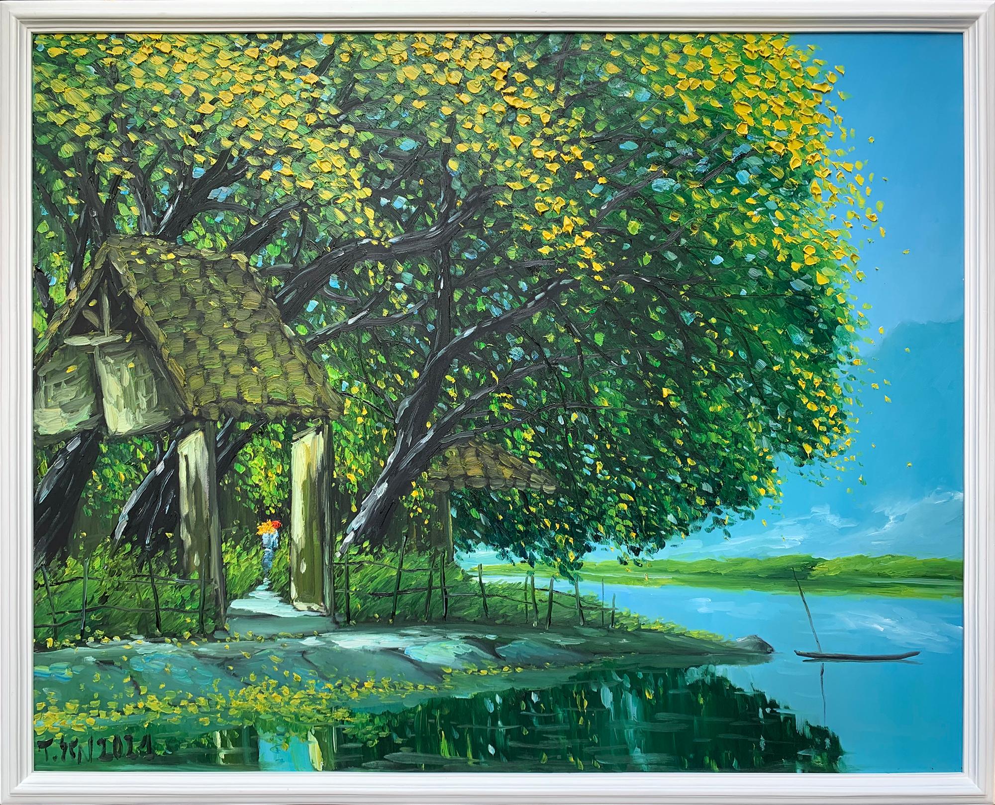 Landscape Painting Le Thanh Son - Peinture impressionniste colorée Autumn