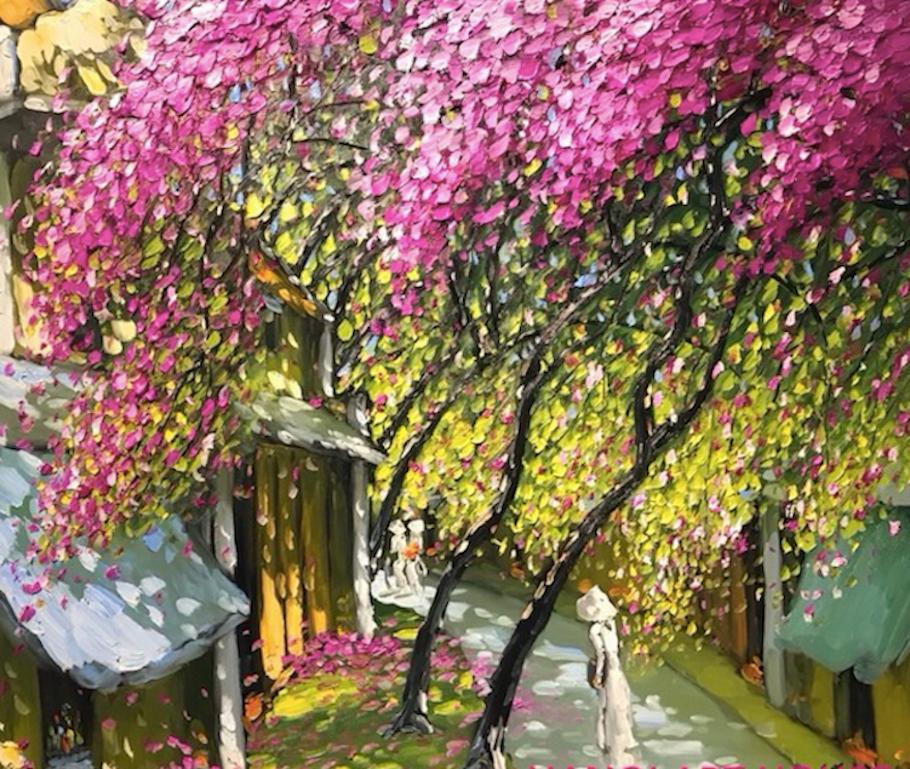"Hanoi Blossoms" 21st century landscape contemporary painting scenery flowers  - Art by Le Thanh Son