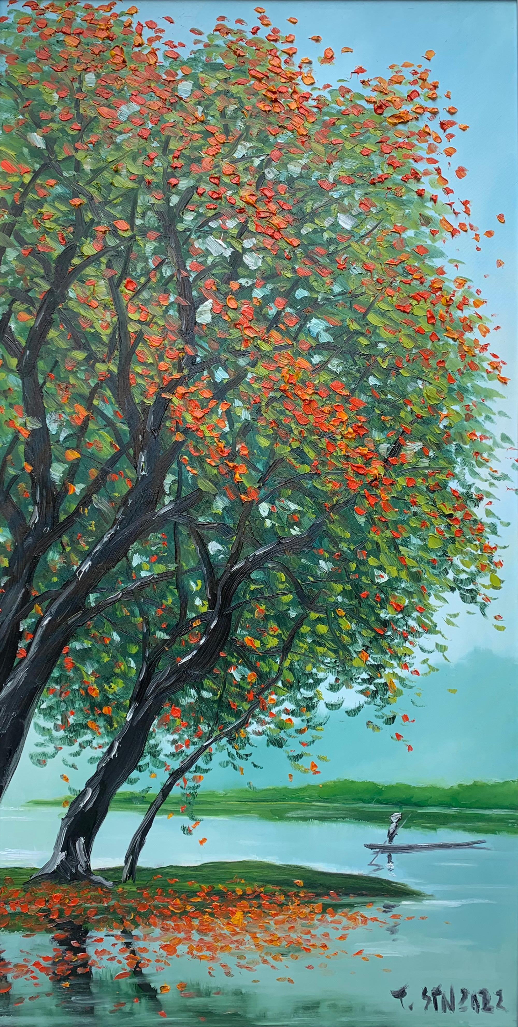 Flores rojas - Painting de Le Thanh Son