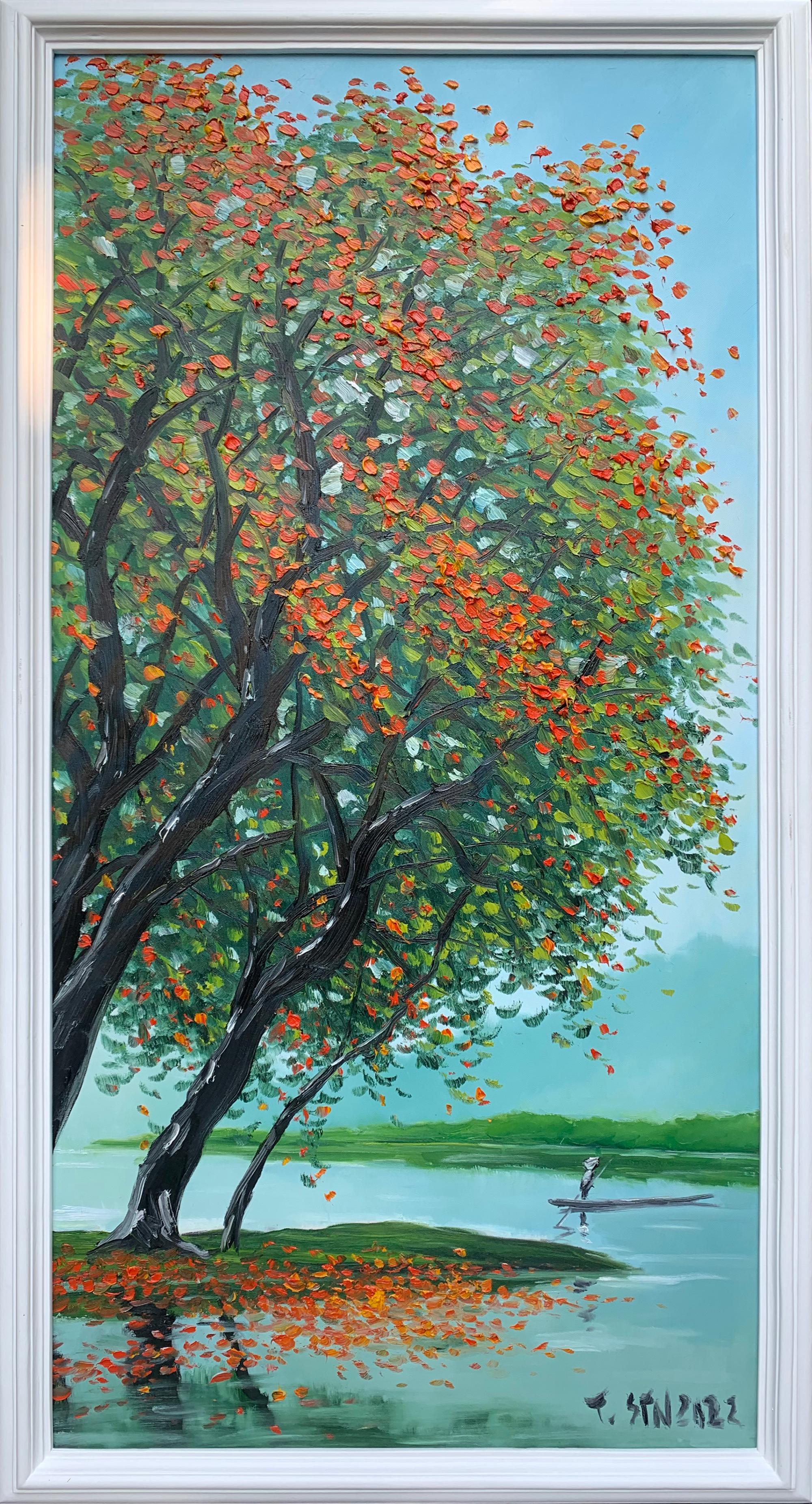 Landscape Painting de Le Thanh Son - Flores rojas