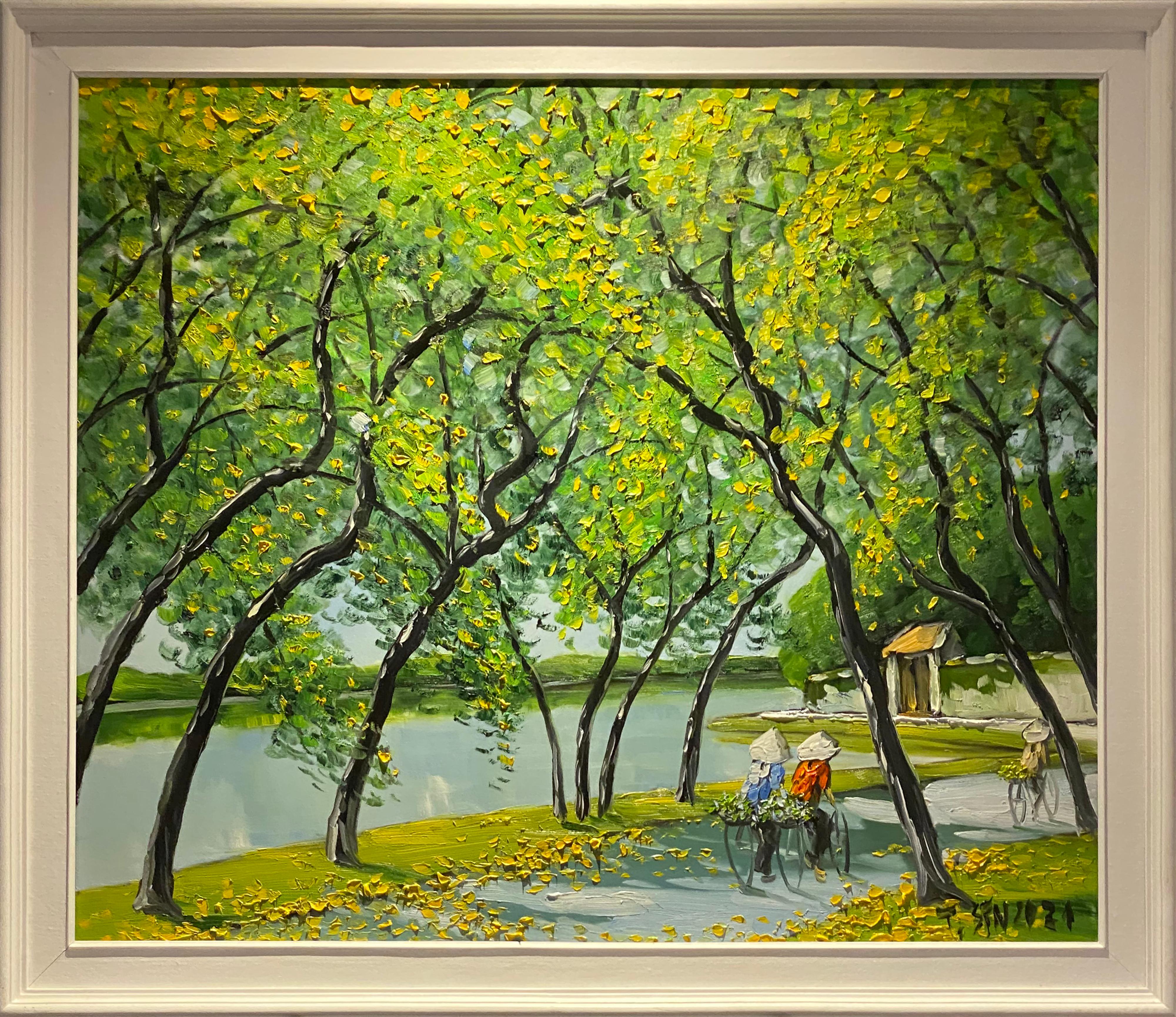 'Road Around the Lake' Impressionist Landscape Painting 1