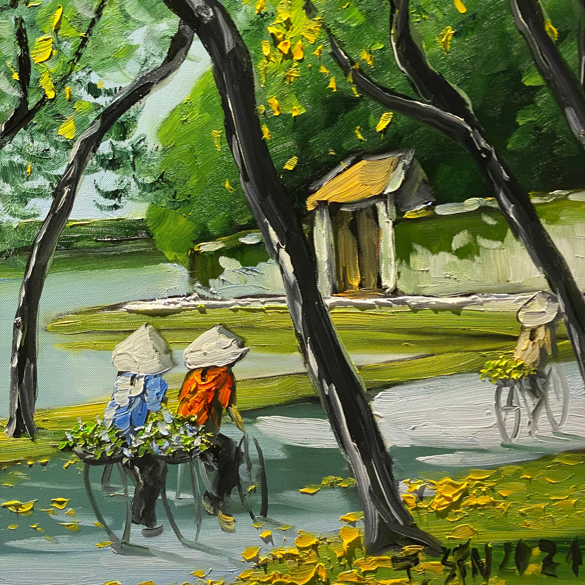 'Road Around the Lake' Impressionist Landscape Painting 3