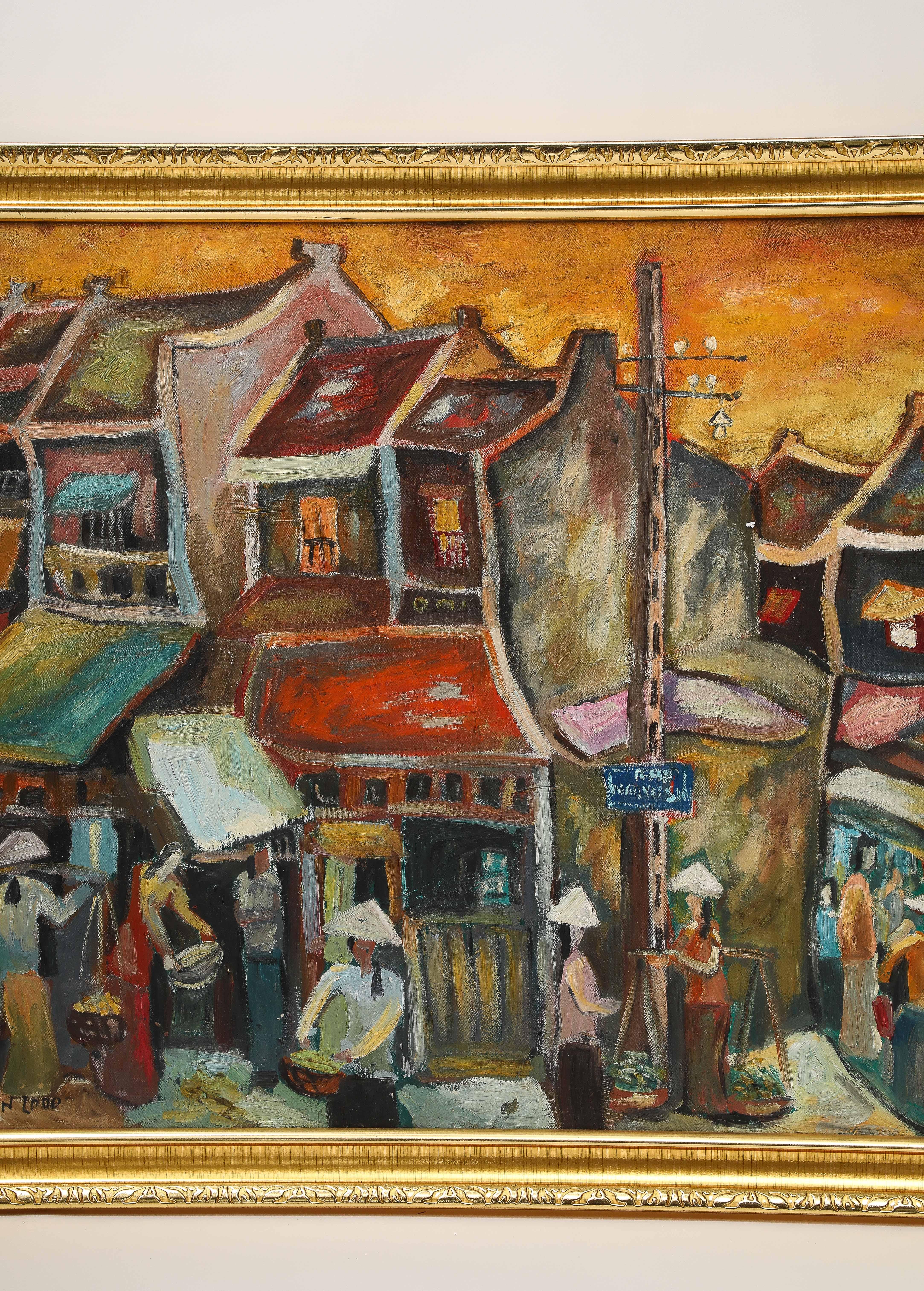 Moderne Grande peinture vietnamienne Le Thanh Son en vente