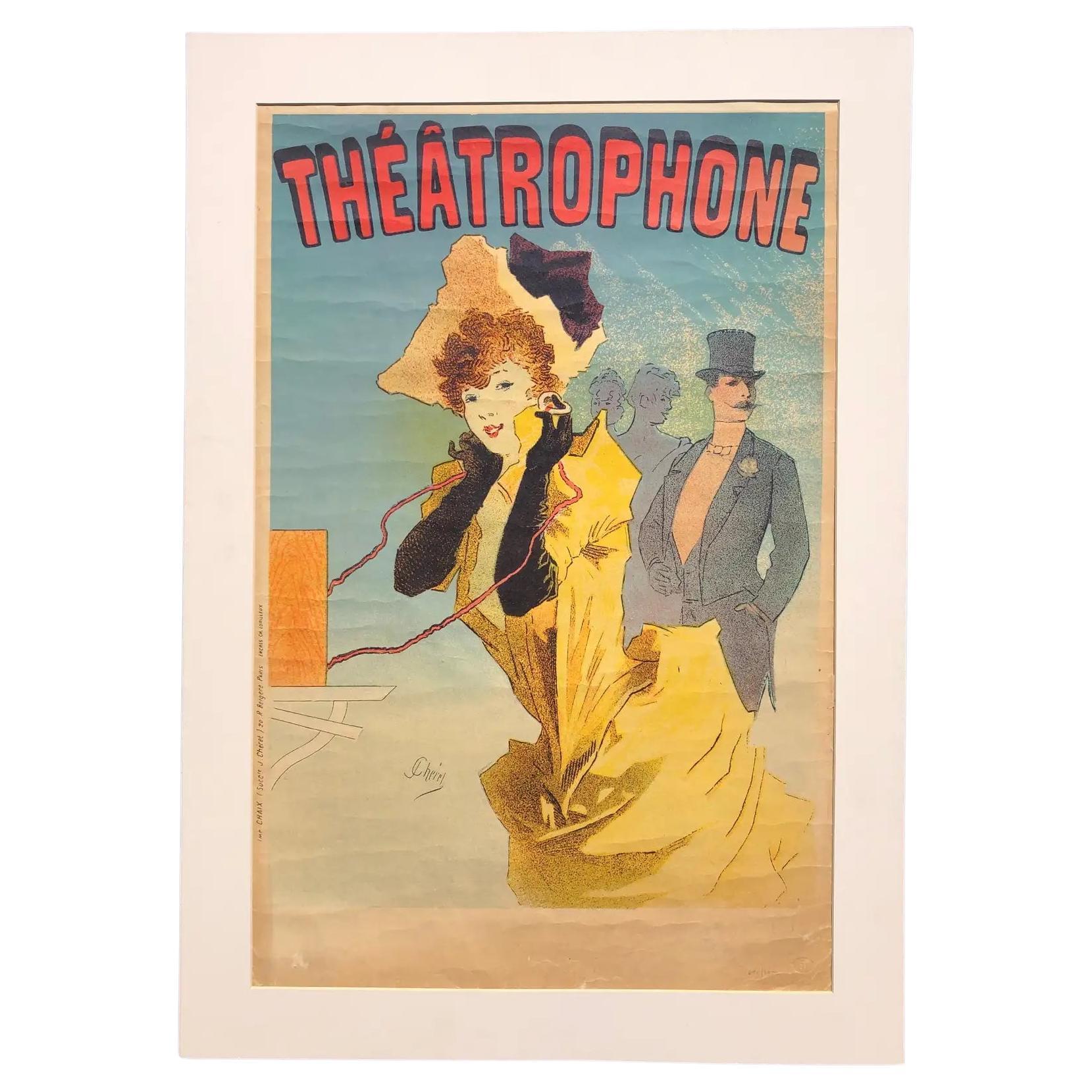 Le Théâtrophone - Vintage Art Nouveau Lithograph Poster by Jules Cheret
