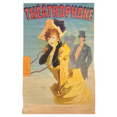 Le Théâtrophone - Cartel litografía Art Nouveau vintage de Jules Cheret
