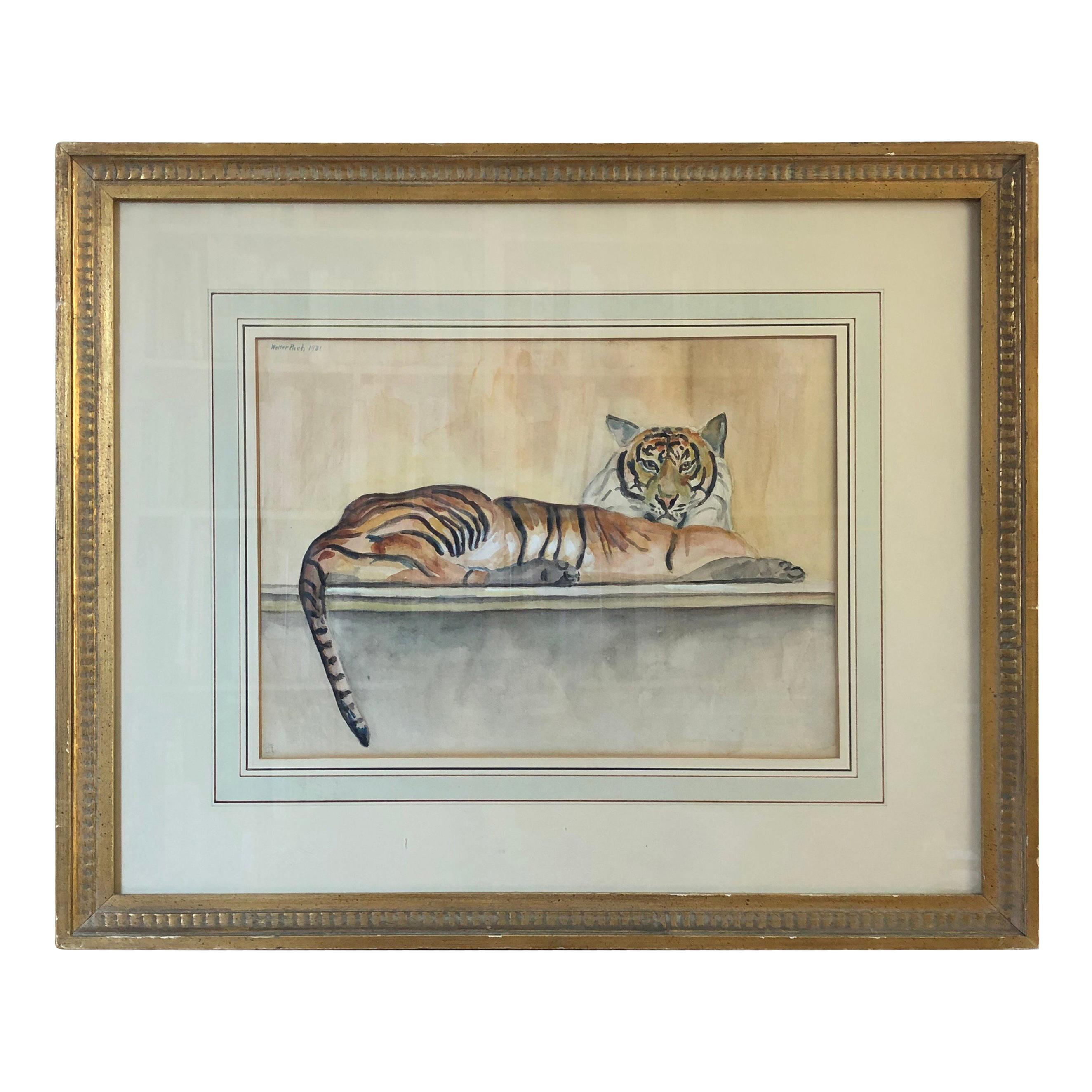 “Le Tigre” Watercolor and Pencil on Paper by Walter Pach For Sale