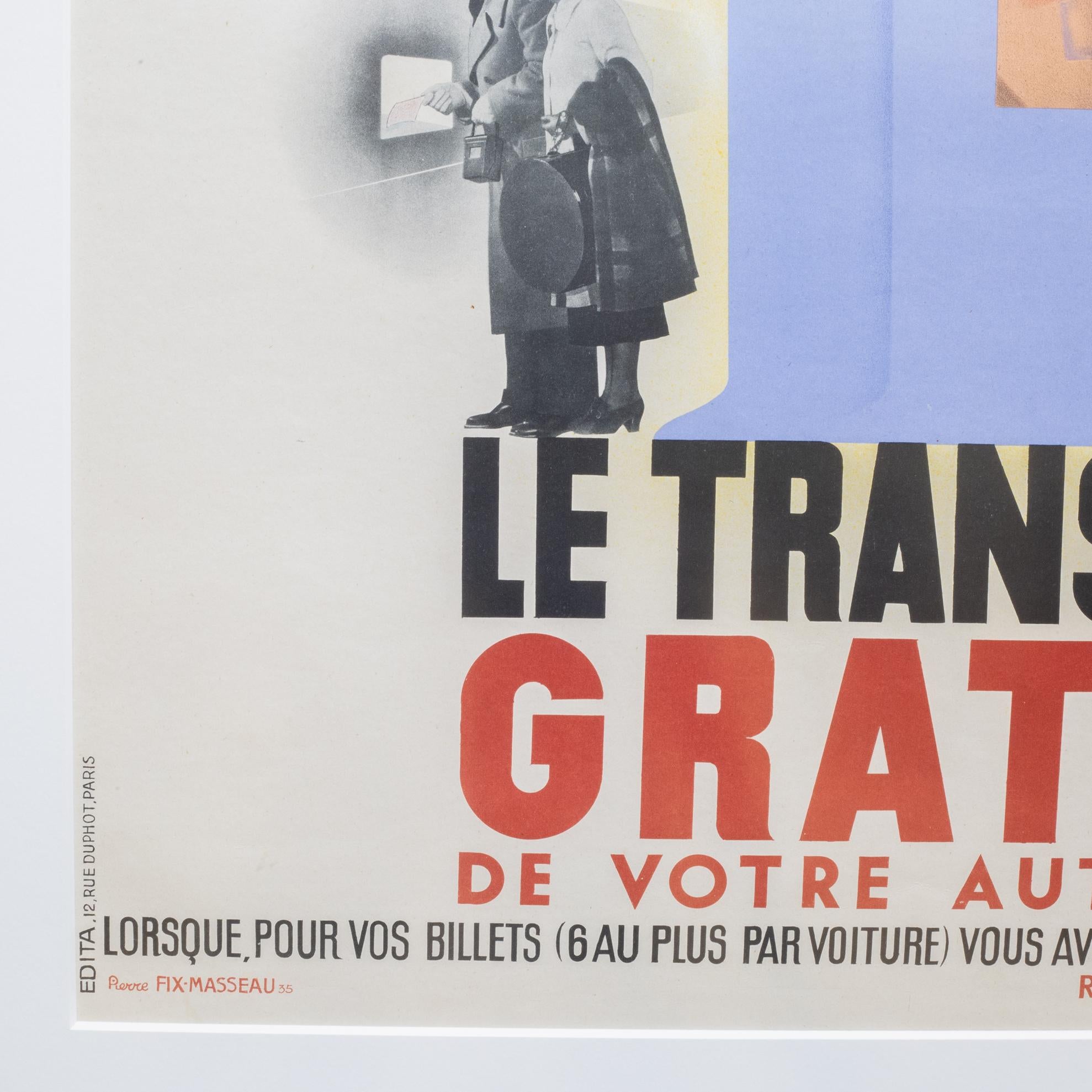 Le Transport Gratuit, Pierre Fix-Masseau 1935 im Zustand „Gut“ im Angebot in San Francisco, CA
